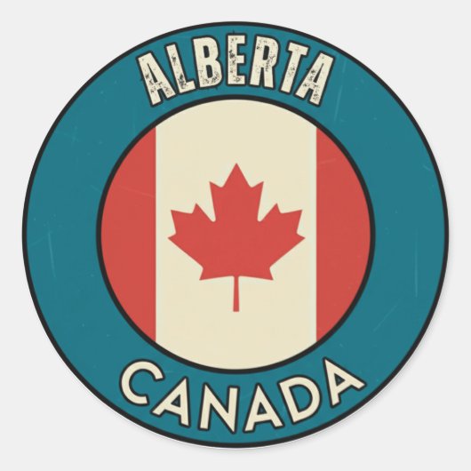 Provinz Alberta Kanada Runder Aufkleber (Vorderseite)