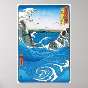 Provinz Awa, Naruto Whirlpools von Ando Hiroshige Poster