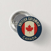 Provinz British Columbia Kanada Button (Vorne & Hinten)