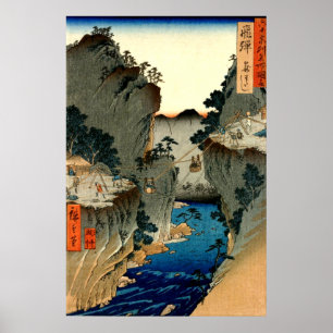 Provinz Hida Utagawa Hiroshige Basket Ferry Poster