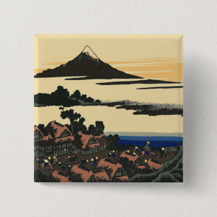 Provinz Kai Zeichnung von Katsushika Hokusai Button
