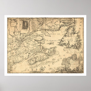 Provinz Nova Scotia Kanada Karte 1776 Poster