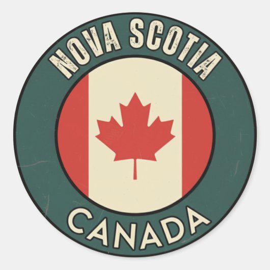 Provinz Nova Scotia Kanada Runder Aufkleber (Vorderseite)