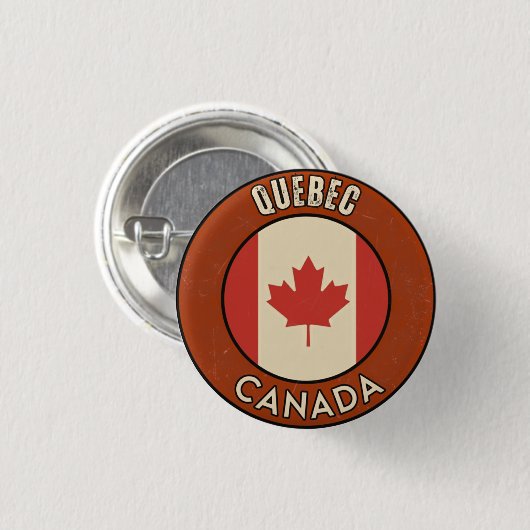 Provinz Quebec Kanada Button (Vorne & Hinten)