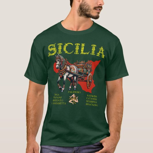 Provinz Sicilia Carretto Siciliano 9 T-Shirt (Vorderseite)