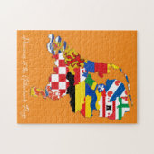 Provinzen der Niederlande Flags Map Educational Puzzle (Horizontal)
