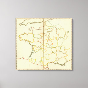 Provinzen, Kontur Frankreich Leinwanddruck