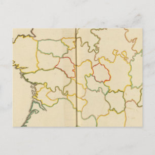 Provinzen, Kontur Frankreich Postkarte