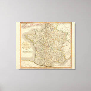 Provinzielle Grenzen Frankreichs Leinwanddruck