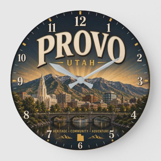 Provo Utah Große Wanduhr (Vorderseite)