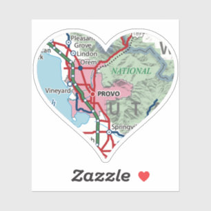 Provo Utah Karte Aufkleber