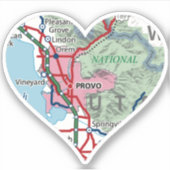 Provo Utah Karte Aufkleber (Vorderseite)