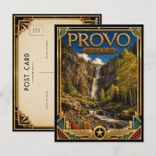 Provo Utah Vintage Art Deco Golden Age Postkarte