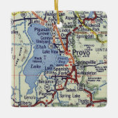 Provo Vintage Map Keramikornament (Vorderseite)