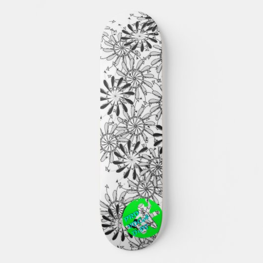 ProVoca Entwurf Pinflower DOS Skateboard (Vorderseite)