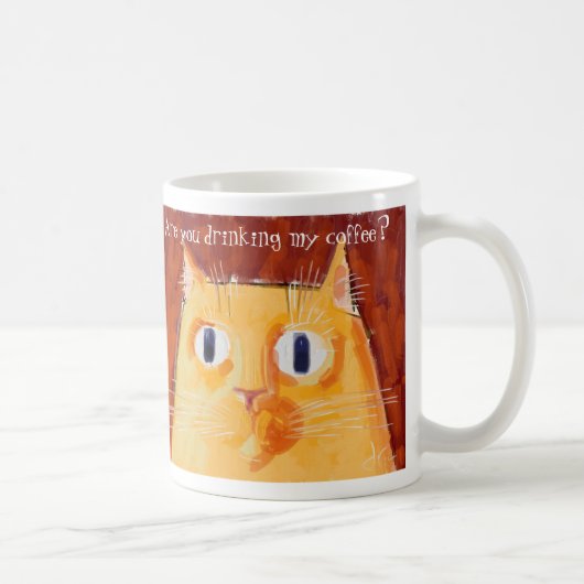 Provokative orange Katze mit runden Augen Kaffeetasse (Rechts)