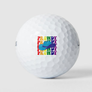 Prowdy Rodeo Howdy Cowboy Cowgirl LGBTQ Western Golfball