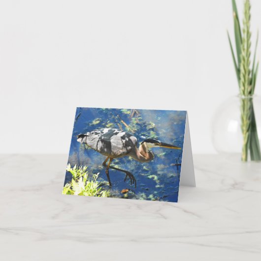 Prowl (Great Blue Heron #3) - Blank Note Card Dankeskarte (Vorderseite)