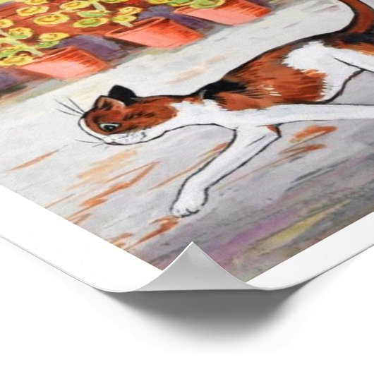 Prowling Cat, Louis Wain Poster (Ecke)