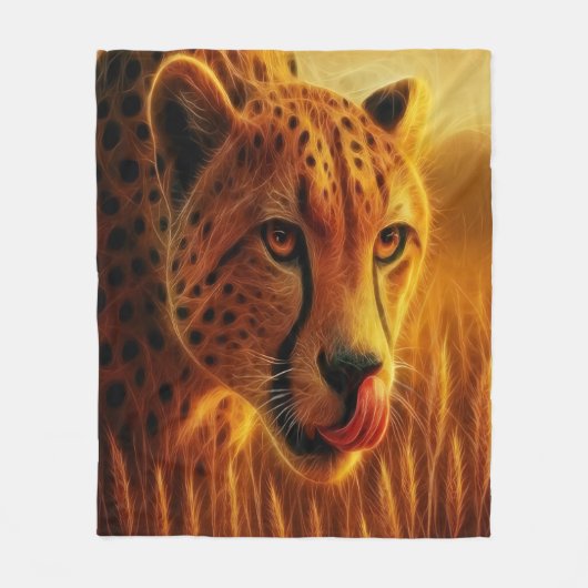 Prowling Cheetah Fleecedecke (Vorderseite)