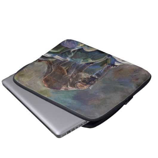 Prowling Cougar Mountain Lion Art Design Laptopschutzhülle (Vorne Knopf)
