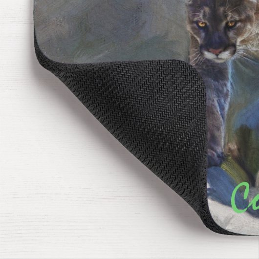 Prowling Cougar Mountain Lion Art Design Mousepad (Ecke)