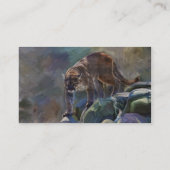 Prowling Cougar Mountain Lion Art Design Visitenkarte (Rückseite)