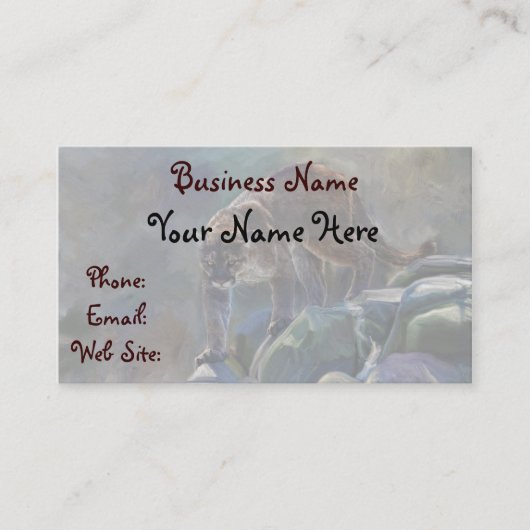 Prowling Cougar Mountain Lion Art Design Visitenkarte (Vorderseite)