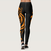 Prowling Tiger Black & Orange Individuelle Name Le Leggings (Rückseite)