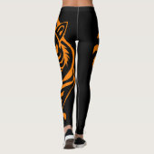 Prowling Tiger Black & Orange Individuelle Name Le Leggings (Rückseite)