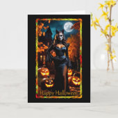 Prowying Kitty Costume Halloween Card Karte (Gelbe Blume)