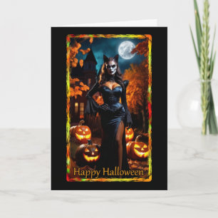 Prowying Kitty Costume Halloween Card Karte