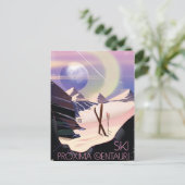 Proxima Centauri Skifahrplakat Postkarte (Stehend Vorderseite)