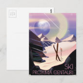 Proxima Centauri Skifahrplakat Postkarte (Vorne/Hinten)