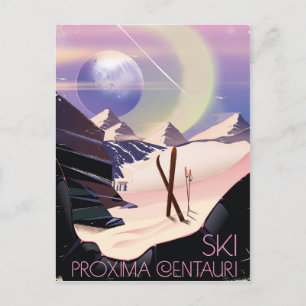 Proxima Centauri Skireiseplakat Postkarte