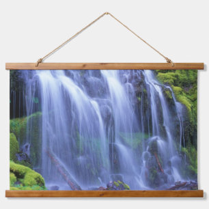 Proxy Falls in Oregons zentralen Kaskaden-Gebirgen Wandteppich Mit Holzrahmen