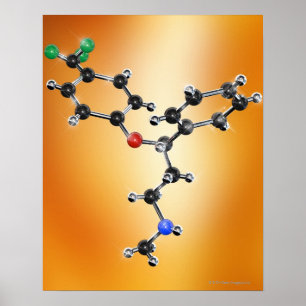 Prozac. Molekulares Modell des Antidepressivums Poster