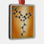Prozac. Molekulares Modell des Antidepressivums Silbernes Ornament (Rechts)