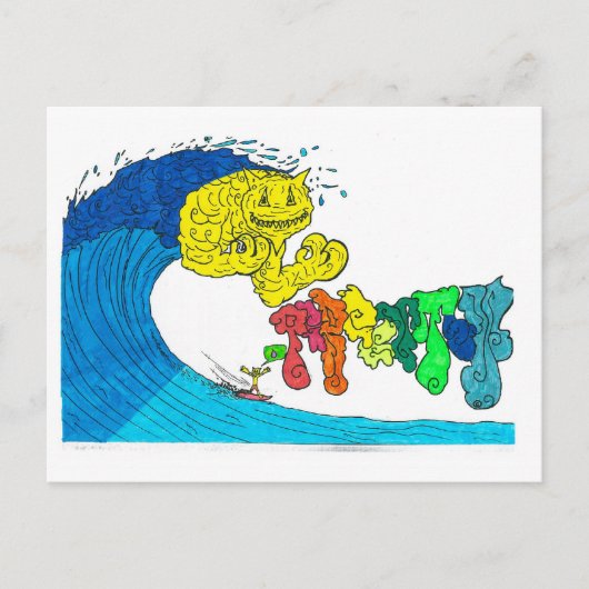 prozentuales Surfen Postkarte (Vorderseite)