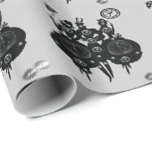 Prozess-Steampunktion-Silhouette Geschenkpapier (Rolleneckpunkt)