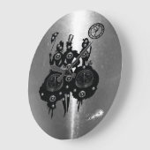 Prozess-Steampunktion-Silhouette Große Wanduhr (Winkel)