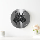 Prozess-Steampunktion-Silhouette Große Wanduhr (Zuhause)