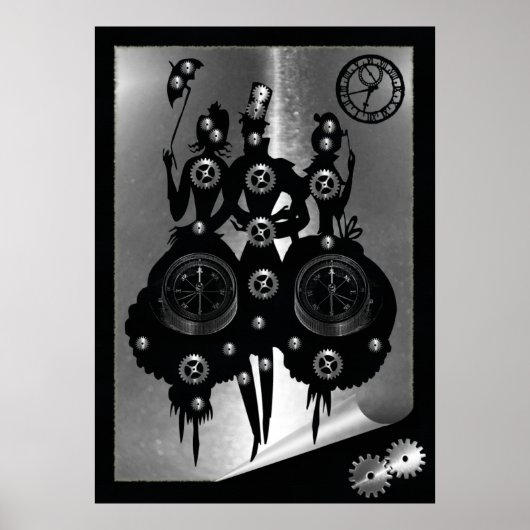 Prozess-Steampunktion-Silhouette Poster (Vorne)