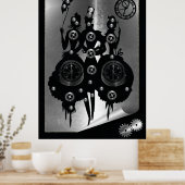 Prozess-Steampunktion-Silhouette Poster (Küche)