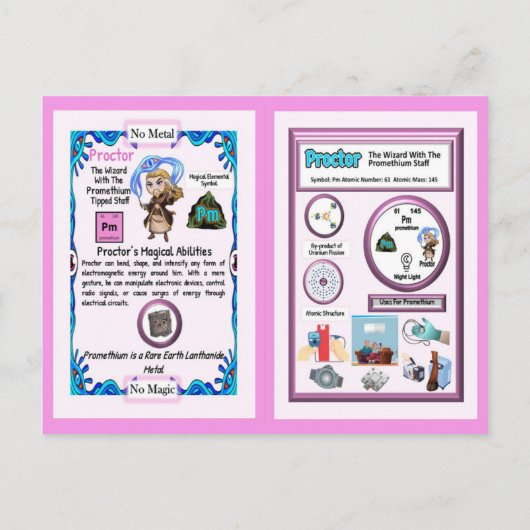 Prozessassistent - Promethium-Element Postkarte (Rückseite)