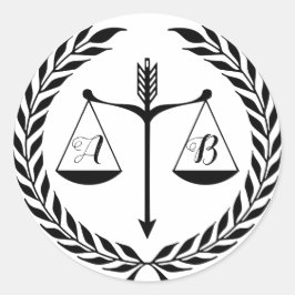 Prozessfähiger Richter in Monogramm Runder Aufkleber