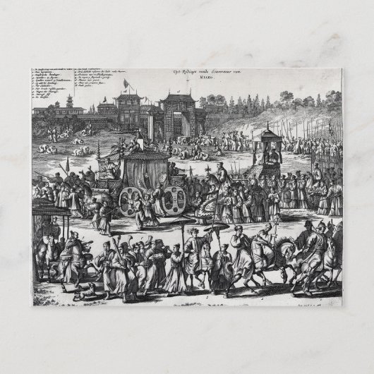 Prozession aus den Toren Macaus Postkarte (Vorderseite)