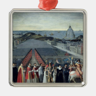 Prozession der Bruderschaft des Saint-Michel Silbernes Ornament