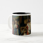 Prozession der Kreuzfahrer um Jerusalem Zweifarbige Tasse (Vorderseite Links)