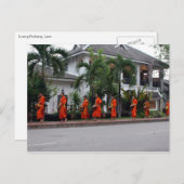 Prozession der Luang-Alms Postkarte (Vorne/Hinten)